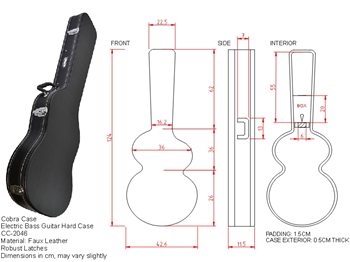 Electric Bass Guitar Hard Case by Cobra Case
